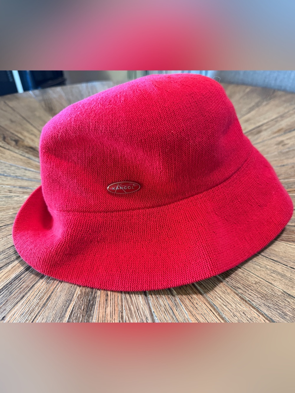 Kangol Cotton Crusher Bucket Hat Red Made in England CT1781 Regular Packable Y2K